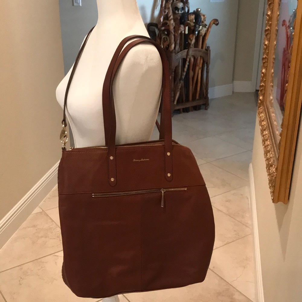Tommy Bahama Brown Leather Shoulder Bag/Tote